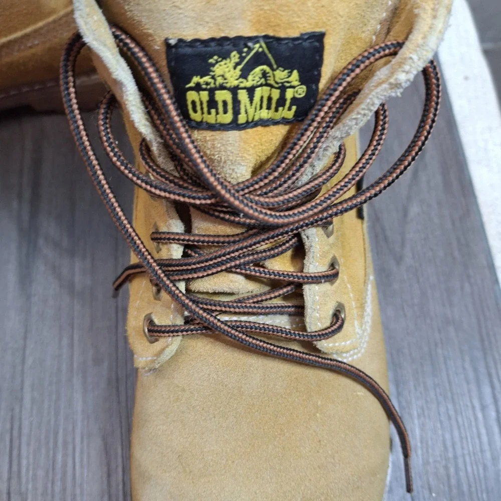 Old Mill Men's Size 11 Waterproof Work Boots Tan Suede Leather Lace‎ Up SG015